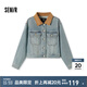 森馬（Semir）森柔牛仔|牛仔外套女短款翻領(lǐng)做舊衣服秋復(fù)古夾克小個(gè)子街頭 牛仔中藍(lán)88201 M