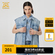 卡賓（CABBEEN）【純棉寬松】商場同款無袖牛仔馬甲男2024夏季新款潮牌外套 天藍色37 L (175) 50