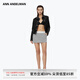 ANN ANDELMAN【明星同款】官方直營新品設(shè)計感短裙織帶logo包臀裙 灰色 S (36)