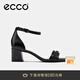 愛步（ECCO）一字帶涼鞋女 倪妮同款夏季高跟增高涼鞋羅馬涼鞋  塑雅213343 黑色21334301001（羊皮革）   35 （偏大，建議選小一碼）