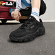 斐樂(lè )（FILA）官方掠奪者2男鞋跑步鞋網(wǎng)面鞋老爹鞋運動(dòng)休閑鞋 黑/鍛鐵-BF 42