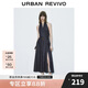 UR2025夏季新款女裝復(fù)古氛圍感掛脖露背牛仔連衣裙UWG850106