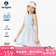 納維凱爾（Navigare）女童連衣裙夏季兒童裙子安全褲無袖速干清新活力海岸冰晶藍140