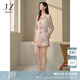 玖姿·安娜蔻浪漫碎花清透風(fēng)仙女紗休閑女裝短褲女2024秋款 花粉紫 L
