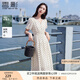 香影法式波點v領(lǐng)連衣裙女2025夏裝新款萊賽爾天絲泡泡袖高腰裙子 波點 M 160/84A/95-110斤
