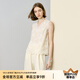 顏域白色V領(lǐng)背心女夏裝2025新款高級感外穿無袖寬松小蕾絲上衣女 米白 M