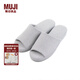 無印良品（MUJI）男女通用 水洗棉厚底拖鞋 無性別 男鞋女鞋 前開/藏青色條紋 5S 26 cm/L/42碼（2.0）
