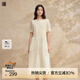 播法式珠光連衣裙女2024夏季新款設(shè)計褶皺長款裙子DDR2LD5782 O00晚紗 L