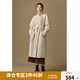獨束大碼女裝經(jīng)典長款羊毛大衣2024冬新款兩穿衣領插肩袖毛呢大衣 奶芙米 L (尺碼：2)