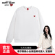查爾斯桃心【白鹿&王楚然同款】純棉刺繡圓領(lǐng)衛衣男女情侶款打底衫 白色 XL