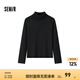 森馬（Semir）森柔毛衫|毛衣女2024新款基礎(chǔ)款高領(lǐng)修身針織衫純色百搭打底衫 黑色90001 XL /170/92A