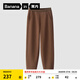 蕉內(nèi)（Bananain）非常褲503Regular女士衛(wèi)褲運(yùn)動(dòng)加絨24秋冬新款高腰顯瘦錐形長褲子 栗殼棕 M
