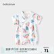 babylove嬰兒短袖連體衣夏季薄竹棉紗布哈衣新生兒和尚服寶寶夏裝 西瓜戀夏天 80cm