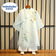 巴豆巴豆（Badoubadou）男童漢服夏季薄款中國風(fēng)唐裝夏裝國學(xué)服古風(fēng)男孩兒童古裝演出服 藍(lán)色漢服套裝 120
