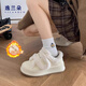 逸蘭朵厚底小白鞋女冬季加絨女鞋魔術(shù)貼毛毛加厚保暖棉鞋子女百搭休閑鞋 白色【加絨加厚】 37 (235mm)