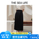THE SEA LIFE歐海一生 新中式高腰半身裙女24夏收腰高級(jí)黑色盤(pán)扣半身裙Y16866 黑法師 M