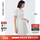 朗姿【尖貨補(bǔ)單】黑白色顯瘦輕禮服襯衫連衣裙女夏新款復(fù)古小黑裙裙子 白色 M 160/80A