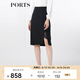 PORTS寶姿女裝 秋冬新品修身收腰半身裙ALL9S003JWP052 BLACK-A M (6)