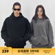 CHINISM黑水系列 CH500g重磅水洗做舊針織連帽衛(wèi)衣男裝情侶帽衫上衣 黑色 XL （建議體重 80-90kg）