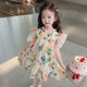 紛資言女童連衣裙夏季2025新款洋氣小女孩田園風(fēng)裙子時(shí)尚兒童碎花公主裙 夏日精靈裙 90 建議身高80cm左右