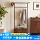 印青春 全實(shí)木衣帽架 北歐黑胡桃木家用臥室落地晾衣服架子收納置物架 北美黑胡桃木衣帽架