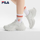 斐樂(lè)（FILA）官方女鞋摩登帆布鞋2025夏季新款厚底魚刺鞋運(yùn)動(dòng)休閑鞋 奶油白色/金屬銀-CM 38