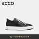 愛(ài)步（ECCO）板鞋女 牛皮輕盈厚底增高休閑鞋 街頭ACE女鞋856813 黑色 37