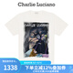 Charlie Luciano沉睡魔咒印花夏季cl新款情侶男女同款短袖男潮流休閑國潮T恤 白色 M 170