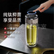 茶水分離杯純鈦雙層玻璃杯大容量泡茶杯車(chē)載男士便捷高檔泡茶水杯 300ml鵝蛋(一鍵速開(kāi)）
