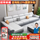 歐蒂家居沙發(fā)客廳2025新款現(xiàn)代簡約貓抓皮科技布藝沙發(fā)實木涼席大小戶型 四件套【配茶幾+2個小凳子】 加厚貓抓皮【乳膠海綿+實木框】