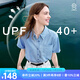 百圖betu女裝2025夏季新款襯衫天絲棉防曬上衣短袖牛仔外套女2505T41 牛仔色 M