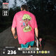 VISION STREET WEAR 美式經典印花復刻歷史圖案重磅寬松短袖男女T恤春夏新款多色 玫紅色 M