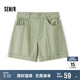 森馬（Semir）休閑褲女簡(jiǎn)約小心機(jī)直筒褲ins潮夏季小個(gè)子翻邊短褲101324125005