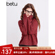 百圖betu女裝冬季新款毛衣V領撞色邊設計寬松軟糯毛衣女2412T09 紅色 S