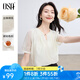 歐莎（OSA）短袖雪紡衫女2025新款女士夏裝氣質(zhì)顯瘦新中式刺繡國(guó)風(fēng)女款上衣 淺杏色 XL