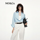 MO&Co.【C+系列】襯衫2025秋新品意大利工藝細支棉中性MBE3SHT010 冰灰藍色 S /160