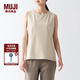 無印良品（MUJI） Walker 女式防紫外線性能吸汗速干無袖T恤防曬衣 BIE04A3S 淡黃色 XL （165/92A）