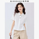 佐丹奴短款襯衫女夏季純棉府綢通勤風(fēng)翻領(lǐng)襯衣女短袖05345468