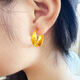 千影包金耳環(huán)女款鍍金仿真金耳圈金包銀耳扣滿(mǎn)天星送親人母親節送媽媽 0.15防偽品牌標簽標價(jià)1158