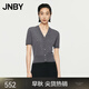 JNBY/江南布衣秋冬新品含綿羊毛針織衫修身V領(lǐng)正肩基礎(chǔ)款女5O7312770 072/中雜灰 M 160