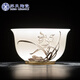 蘇氏陶瓷（SUSHI CERAMICS）超薄胎羊脂玉瓷鎏銀蘭花主人杯品茗杯個(gè)人功夫茶杯伴手禮