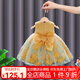 鸞雀翔一周歲女寶寶周歲生日禮服抓周服幼兒裙子兒童晚禮服女童公主紗裙 黃色 80 建議身高73-84體重15-22斤