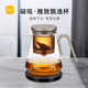 尚明玻璃內膽磁旋飄逸杯泡茶壺茶水分離過濾沖茶具套裝家用辦公沏茶壺 【強烈推薦】恒溫寶+金灰色 800ml
