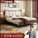 美式鄉村輕奢法式實(shí)木床1.5米主臥雙人床1.8米簡(jiǎn)約現代儲物婚床 床+1柜+20cmD298獨立彈簧乳膠墊 1.8*2米框架結構-靜音床板