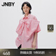 江南布衣（JNBY）23秋襯衫蝴蝶結(jié)刺繡寬松5N7210800 634/淺珊瑚紅 S