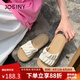 卓詩尼沙灘涼鞋女2025新款仙女風(fēng)百搭平底一腳蹬外穿懶人涼拖 米白色 38