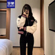 羅蒙（ROMON）2025年春秋新款炸街減齡棒球服小香風(fēng)短款外套春秋小個(gè)子女裝上衣 藏青色 XL -115-130斤拍