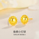 夢(mèng)金園 黃金耳釘女 足金5G龍鱗復古幾何耳環(huán)送女友禮物