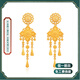 福來(lái)島黃金耳釘足金999古法金寶相花流蘇素金耳環(huán)三金女士金首飾 工費：981元 10.63克