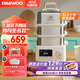 大宇（DAEWOO）電蒸鍋多功能鍋不銹鋼家用大容量蒸鍋隔水燉盅全自動(dòng)預(yù)約定時(shí)可視多用途鍋多層電蒸鍋 15L 【白色】三層+小燉盅